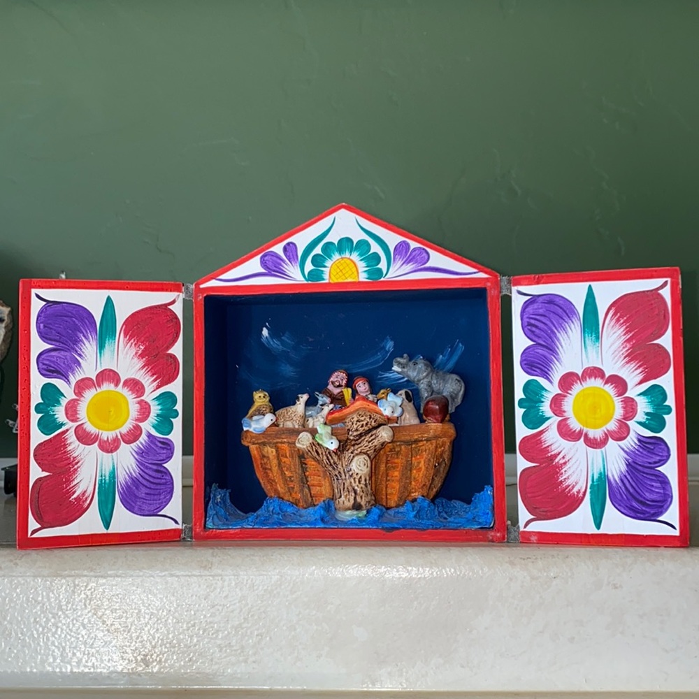 Hand Crafted Folk Art Noah’s Ark Made In Peru